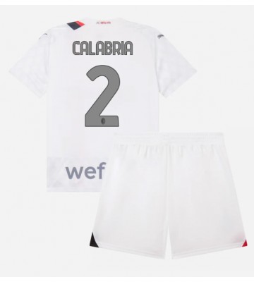 Maillot de foot AC Milan Davide Calabria #2 Extérieur enfant 2023-24 Manches Courte (+ pantalon court)
